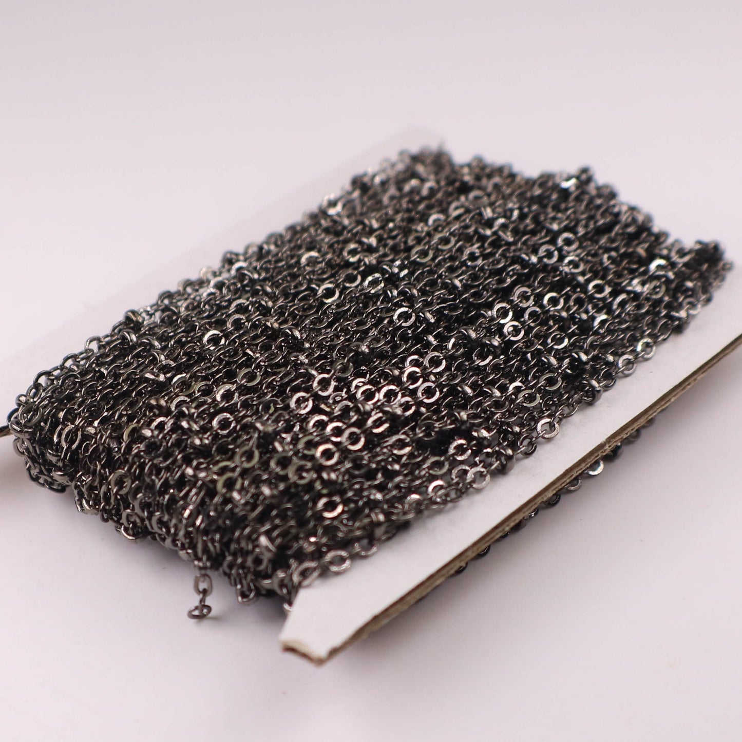 New Sample 3 ft Gunmetal Satellite Chain Flat BALL Chain - 3x1.7mm SOLDERED link - Tiny Small Ball Flat Cable Chain - 317SAT