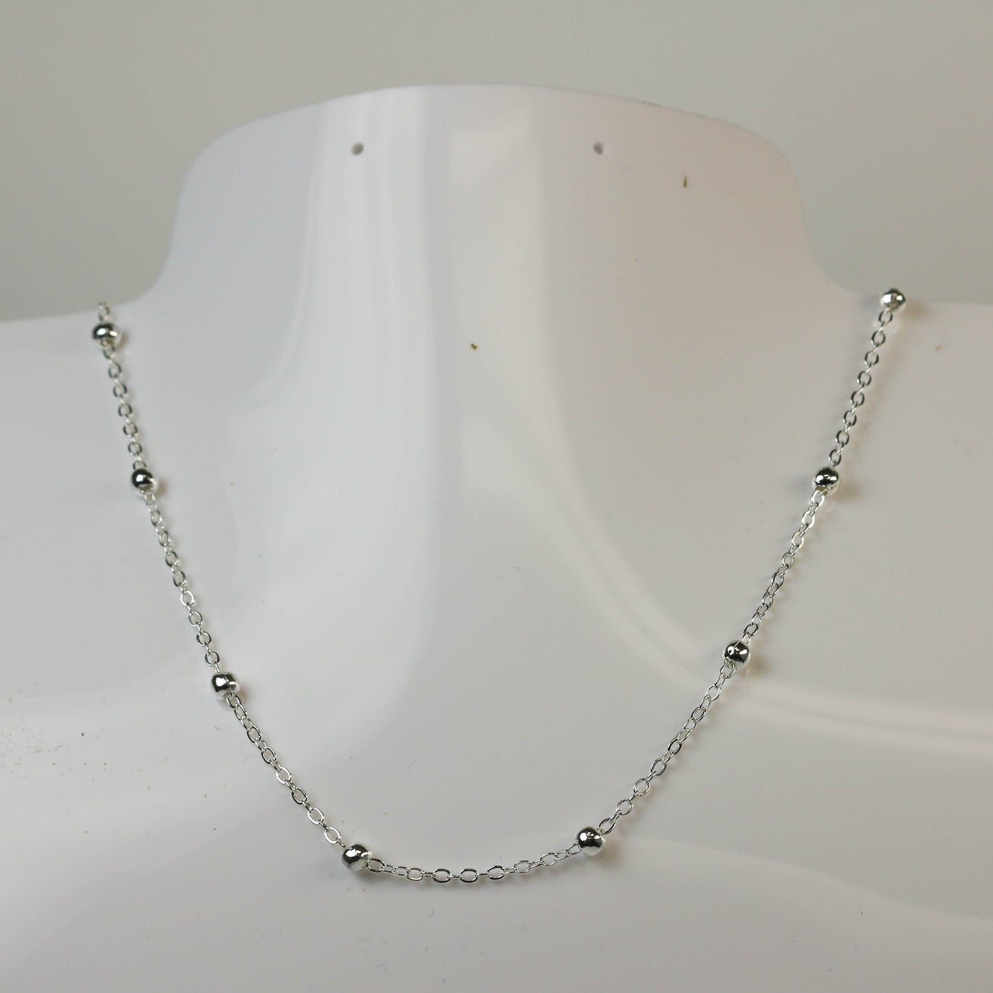 New Sample 3 feet of Sterling Silver Plated Satellite LARGE Ball Bead Solder Cable Chain - 3x1.7mm Link - 4mm Ball - 317BBSAT