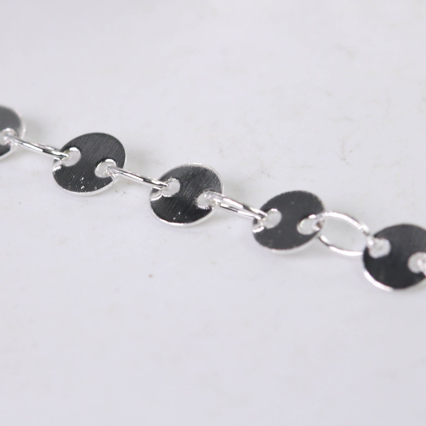 NEW New 12 inch of Custom Chain Sterling Silver Plated Circle Chain Dangle Chain - 4mm Disc - from California USA