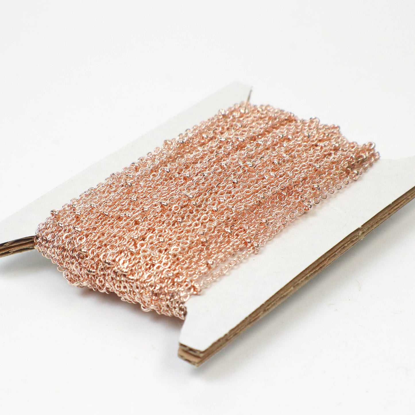 New 10 feet ROSE Gold Plated Satellite Chain Flat BALL Chain - 2.4x1.7mm SOLDERED link - Tiny Small Ball Flat Cable Chain - 2417SAT