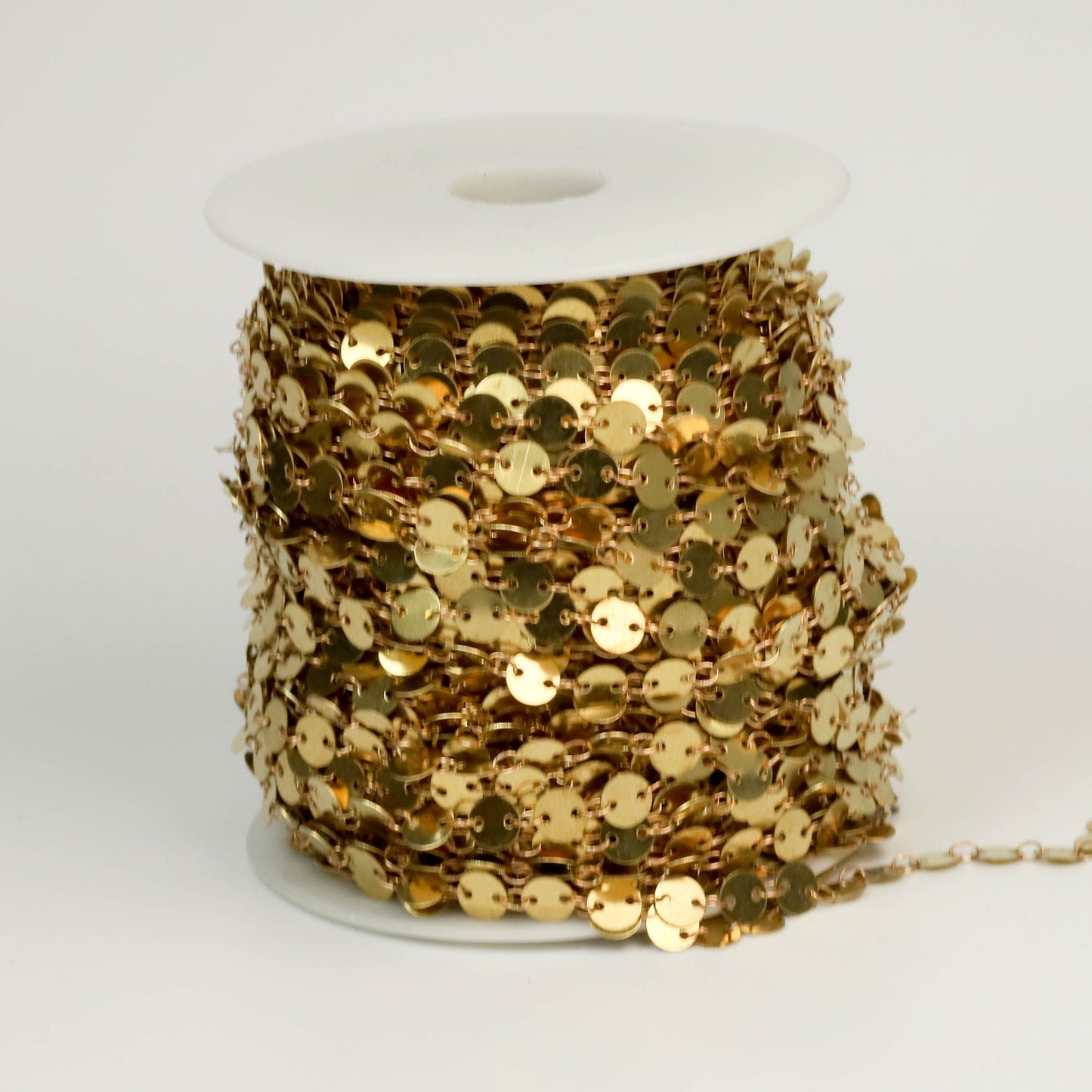 NEW New 12 inch of Custom Chain RAW Brass Circle Chain Dangle Chain - 6mm Disc - from California USA