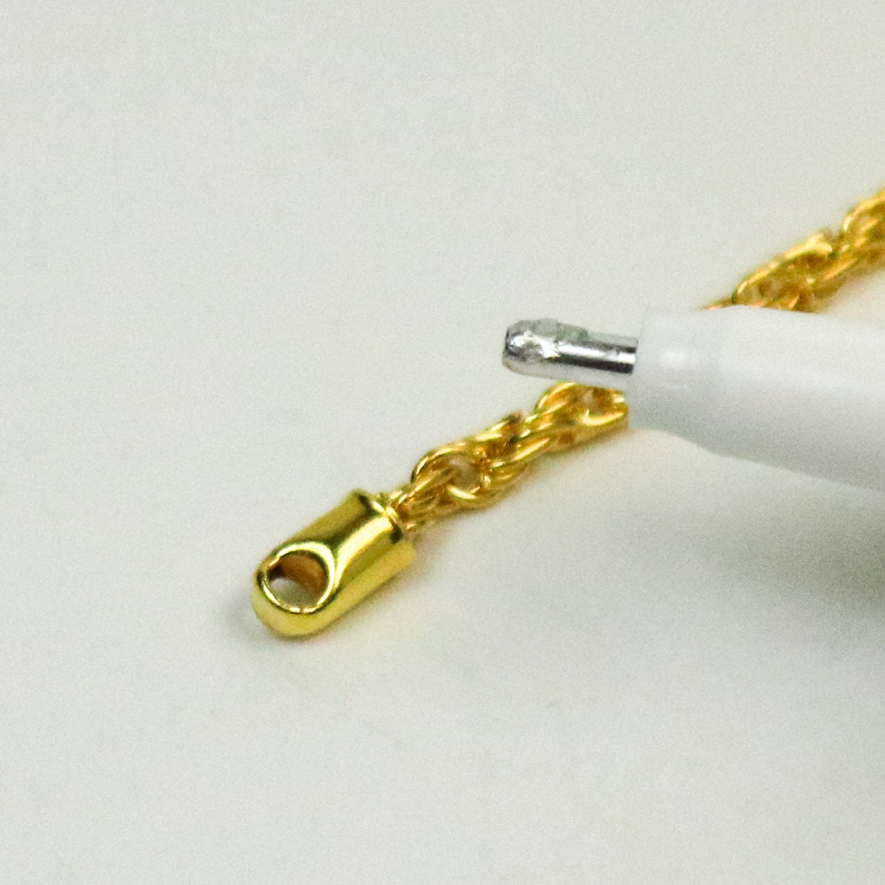 10 pcs of Gold Plated Cord End Tips Cap for 2.8mm Chain / Cord