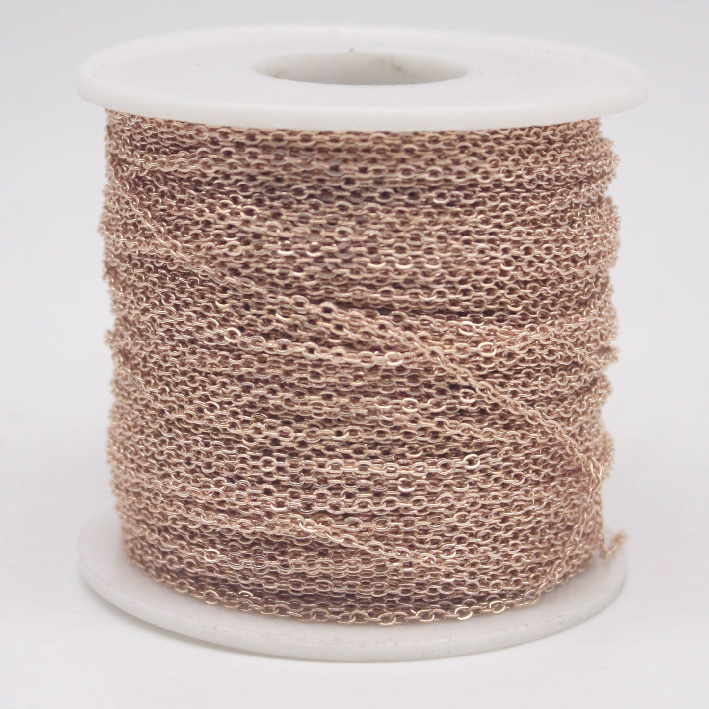 100 feet TARNISH Resistant Tarnish FREE Anti Tarnished Champagne Gold Plated Flat Cable Chain - 2.4x1.7mm SOLDER - Soldered - AT2417F