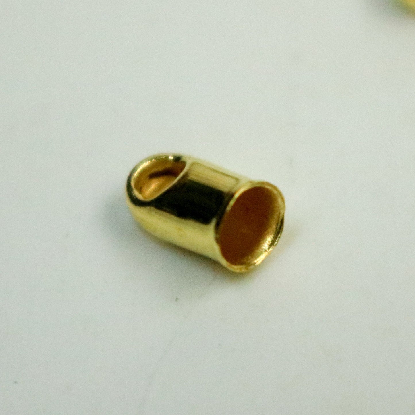 30 pcs of Pinky / Champagne Gold Plated Cord End Tips Cap for 2.8mm Chain / Cord