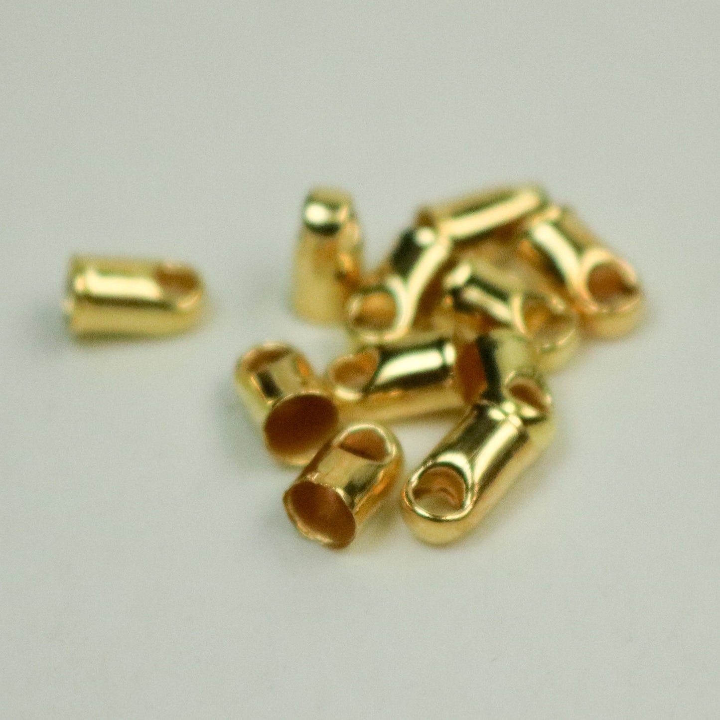 10 pcs of Gold Plated Cord End Tips Cap for 2.8mm Chain / Cord