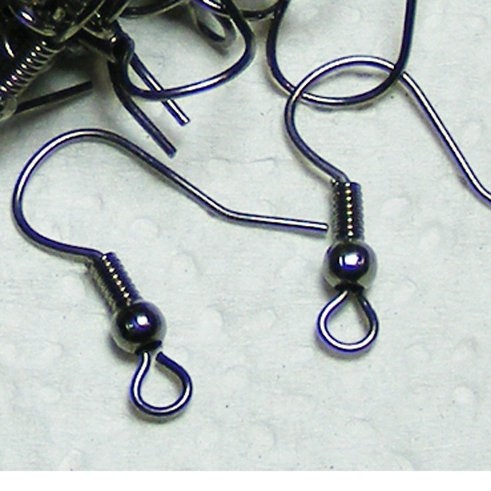 300 pcs of Gunmetal fish Hook with spring and ball Earwire 19X17mm