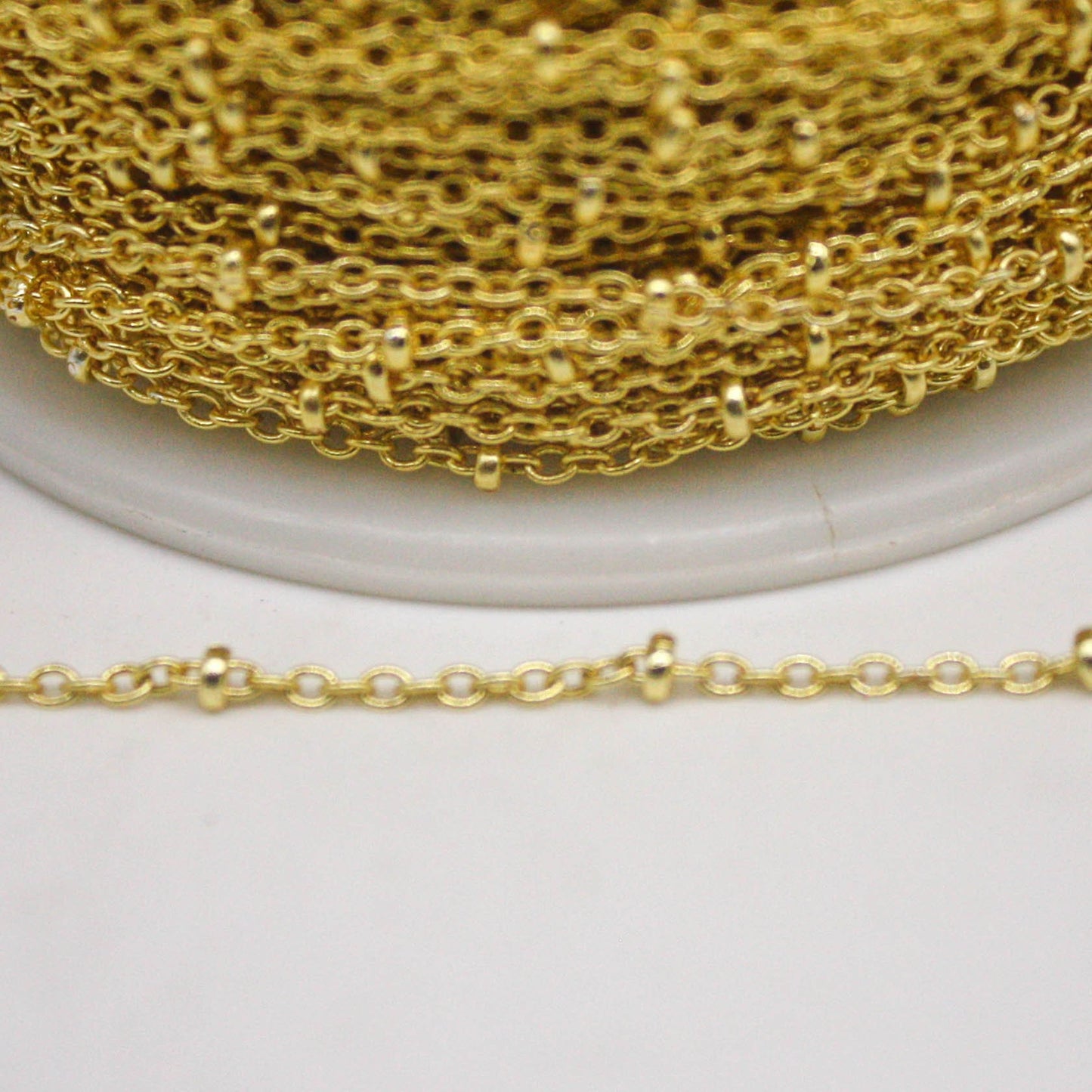 300 feet TARNISH Resistant Free Anti Tarnished SATELLITE 18K Gold Plated Ball Cable Chain - 2.0x1.4mm SOLDER - AT2014SAT