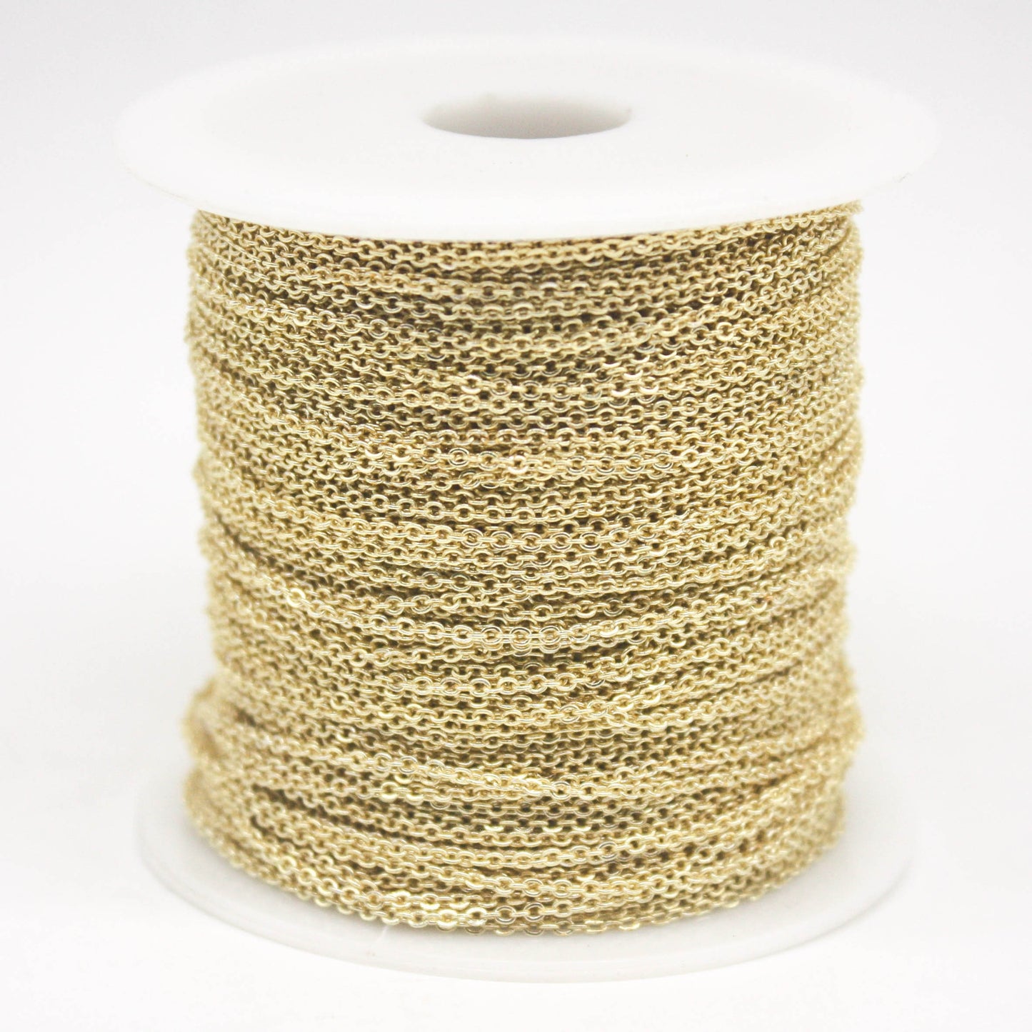 300 feet TARNISH Resistant Tarnish FREE Anti Tarnished - 18K Gold Plated Micro Flat Chain - 2mm 2x1.4mm SOLDER - little Soldered AT214F