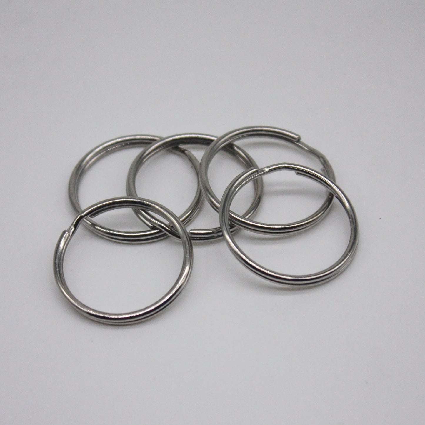 NEW 50 Sets of 1" KeyFob With 1" Split Key Ring - Rhodium Plated - For Lanyards Keychains Straps - Key Fob Hardware - with 1" Split Key Ring