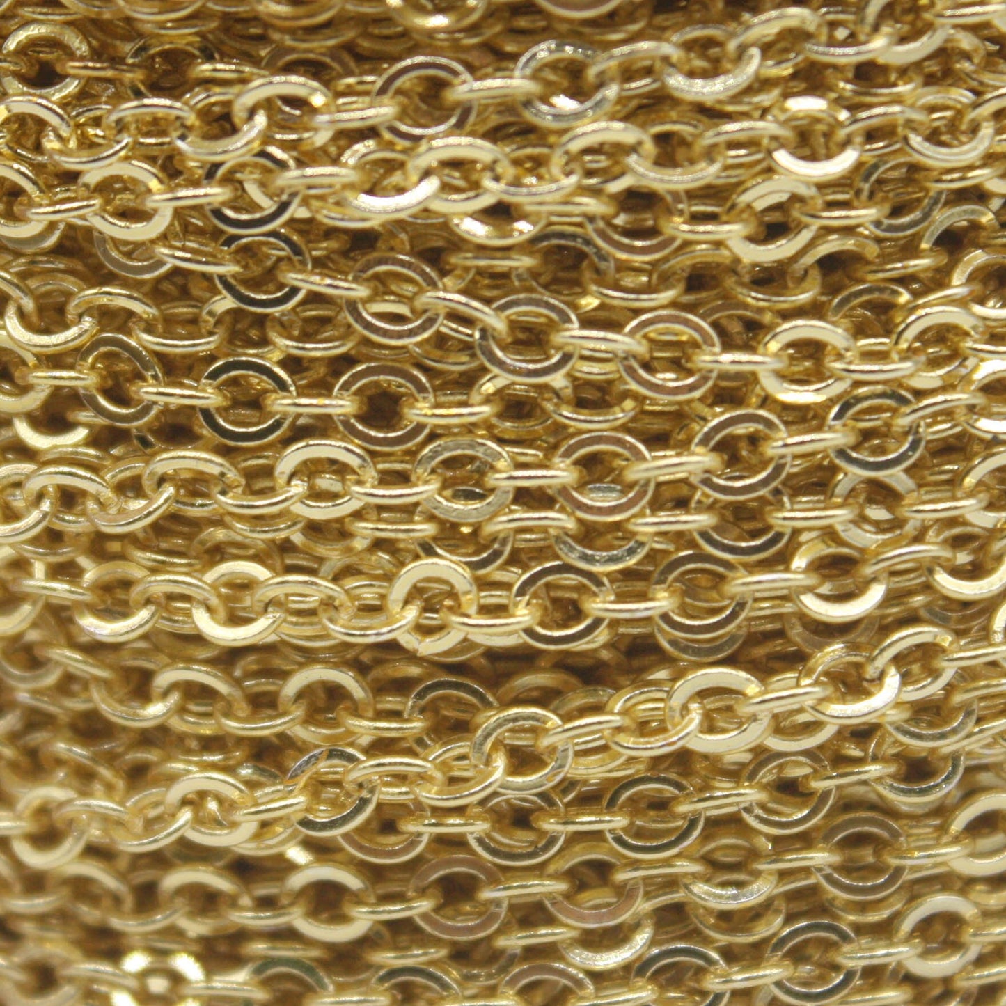300 feet of TARNISH Resistant Anti Tarnished 18K Gold Plated Flat Cable Chain Sturdy SOLDERED Heavy Chain 4X5mm 22Gauge 22G - AT45F