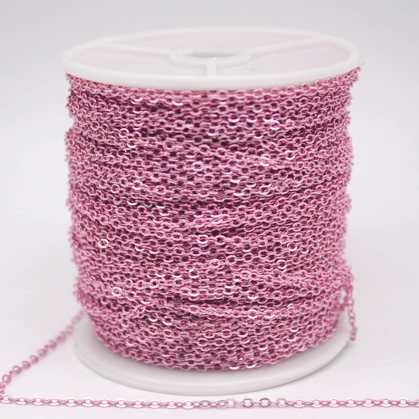 300 feet TARNISH Resistant Tarnish FREE Anti Tarnished Pink Copper Micro Flat Chain - 3x1.7mm SOLDER - little Oval Small Soldered - AT317F