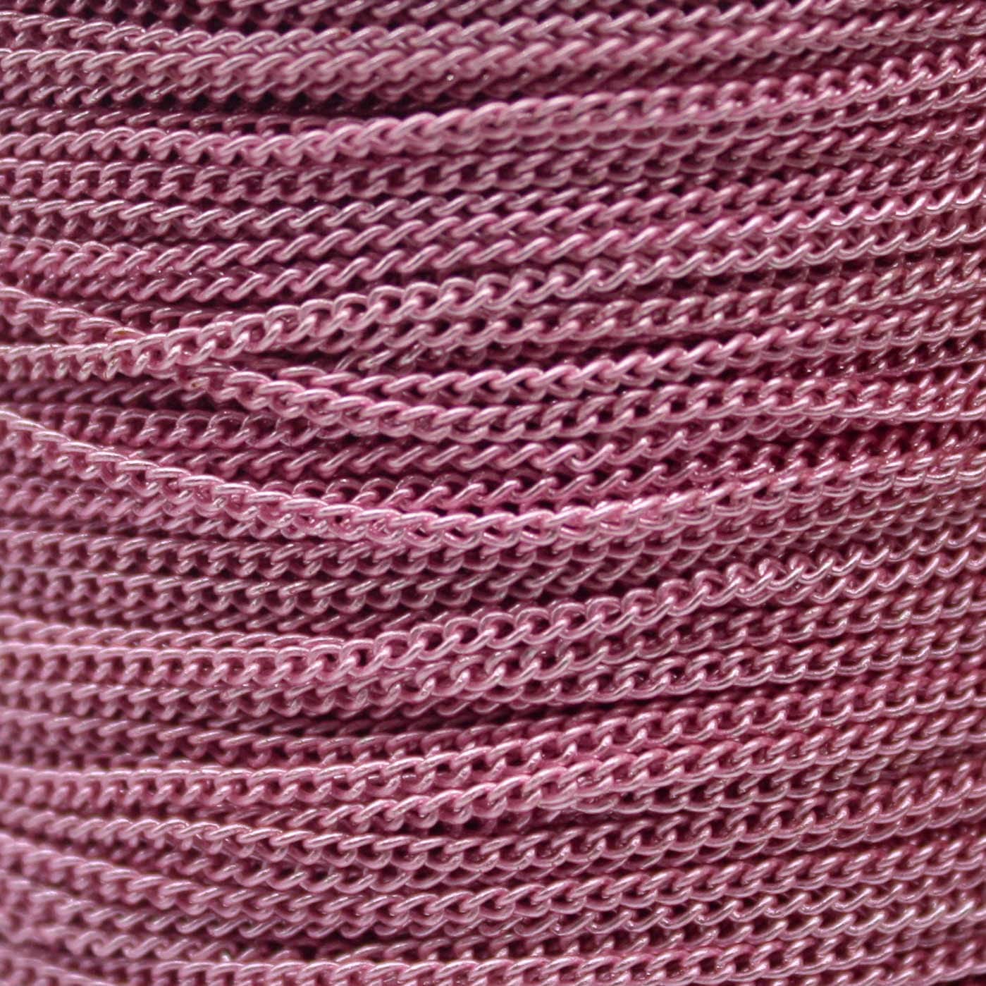 New 300 Non Tarnish Curb Chain - Pink Copper Plated Solder Curb Chain - 1.6mm Link - Anti Tarnish Free Curb Chain - AT1.6S