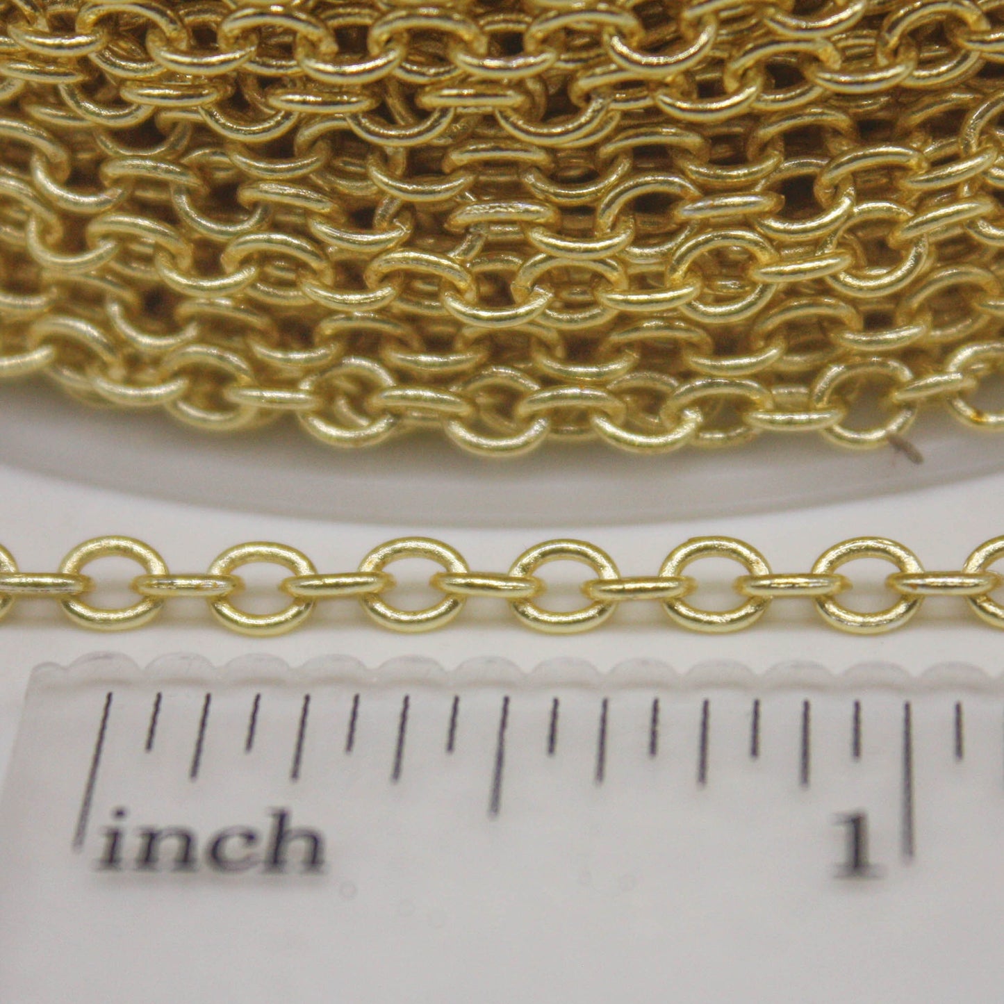 100 Ft Non Tarnish Big Chunky Cable Chain - 18K Gold Plated Round Cable Chain Sturdy SOLDERED Heavy Chain 4X5mm 22Gauge 22G - AT450S