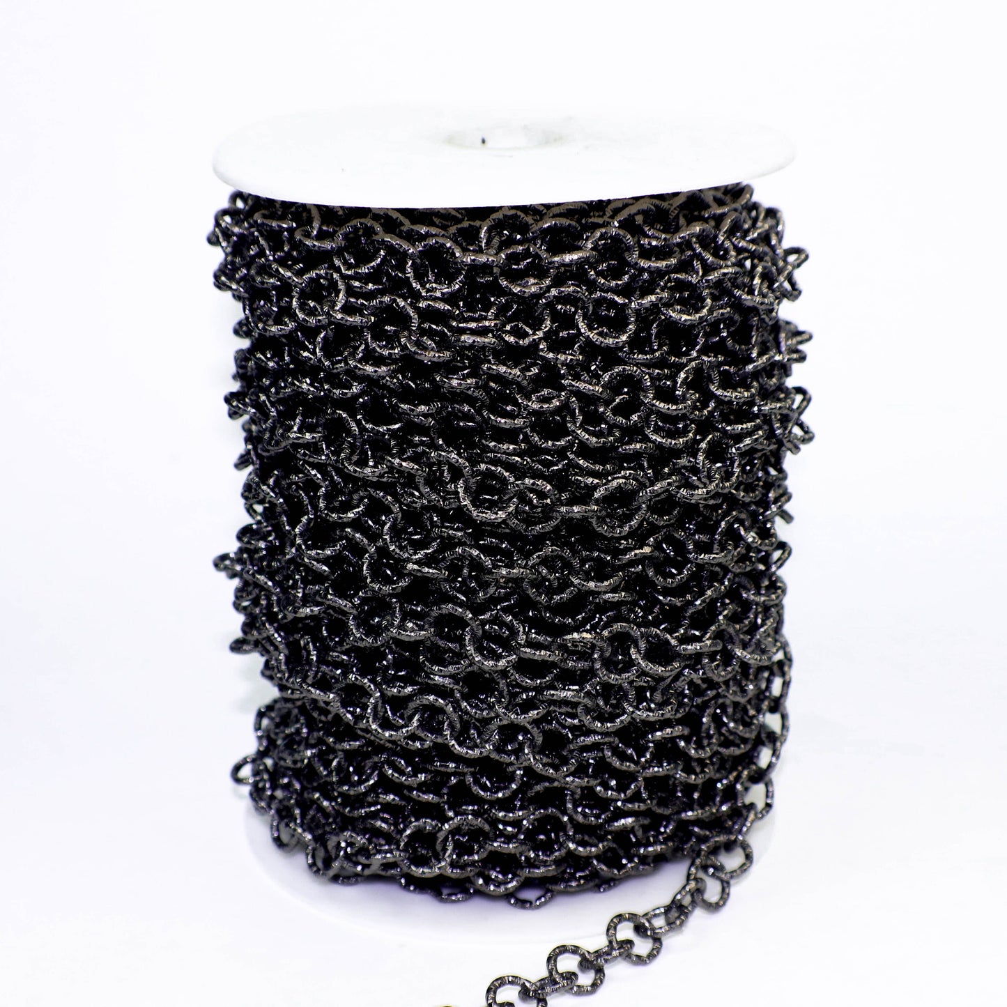 30 ft Gunmetal Heavy Link Chunky Chain Bulk - 11mm 2mm Thickness - Round Sparkling Texture Fashion Cable Chain - 2011TX