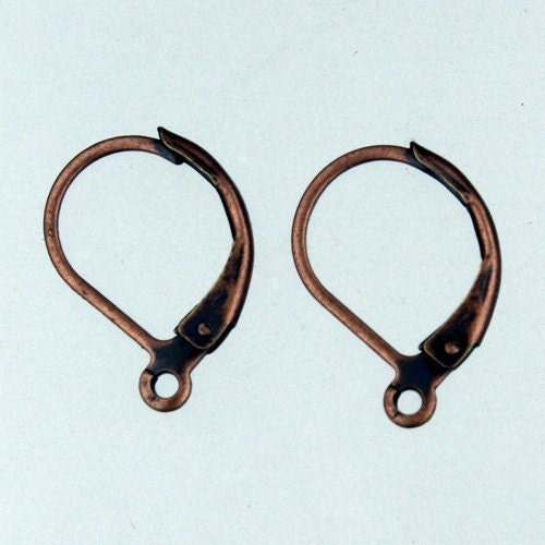 100 Antique Copper Leverback Earrings earwire - 10X16mm
