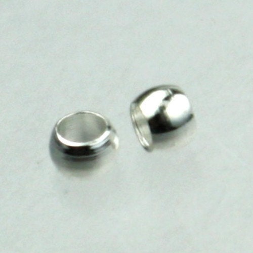 100 pcs Silver Plated Big Round CRIMP BEAD - 2.8x2.8mm