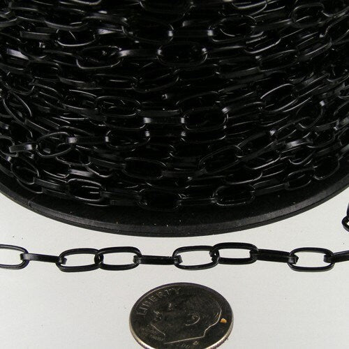 32 ft. of Black Finished Chunky Drawn Cable Chain - 9x4.5mm Unsoldered Link - Ship form California USA- 9045DR