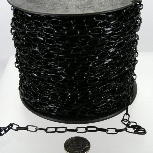 32 ft. of Black Finished Chunky Drawn Cable Chain - 9x4.5mm Unsoldered Link - Ship form California USA- 9045DR
