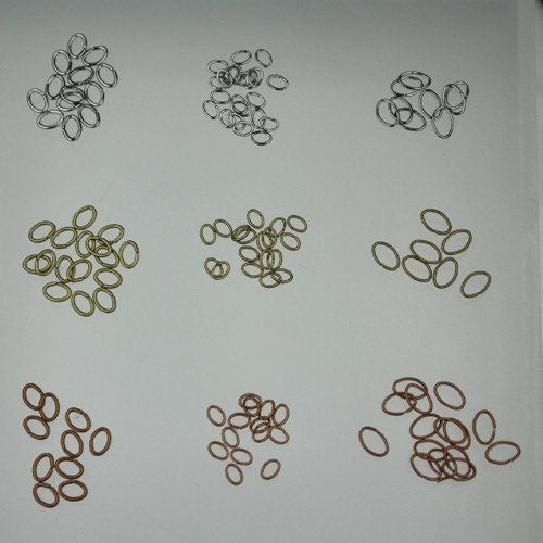 Wholesale Lot 1000 pcs of 6x5mm Oval Jump Rings, Rhodium / Oval Jumprings - 6x5mm 21 guage 0.7mm Link Connector 7x6x5mm