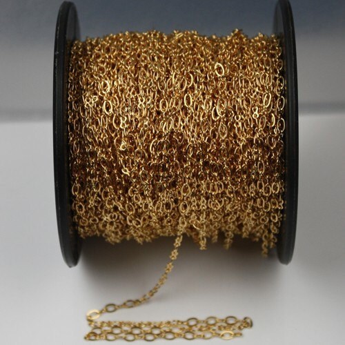 10 ft spool of gold plated SOLDER Figure 8 Connector Chain - 4x2.6mm links - ship from California Bay Area USA