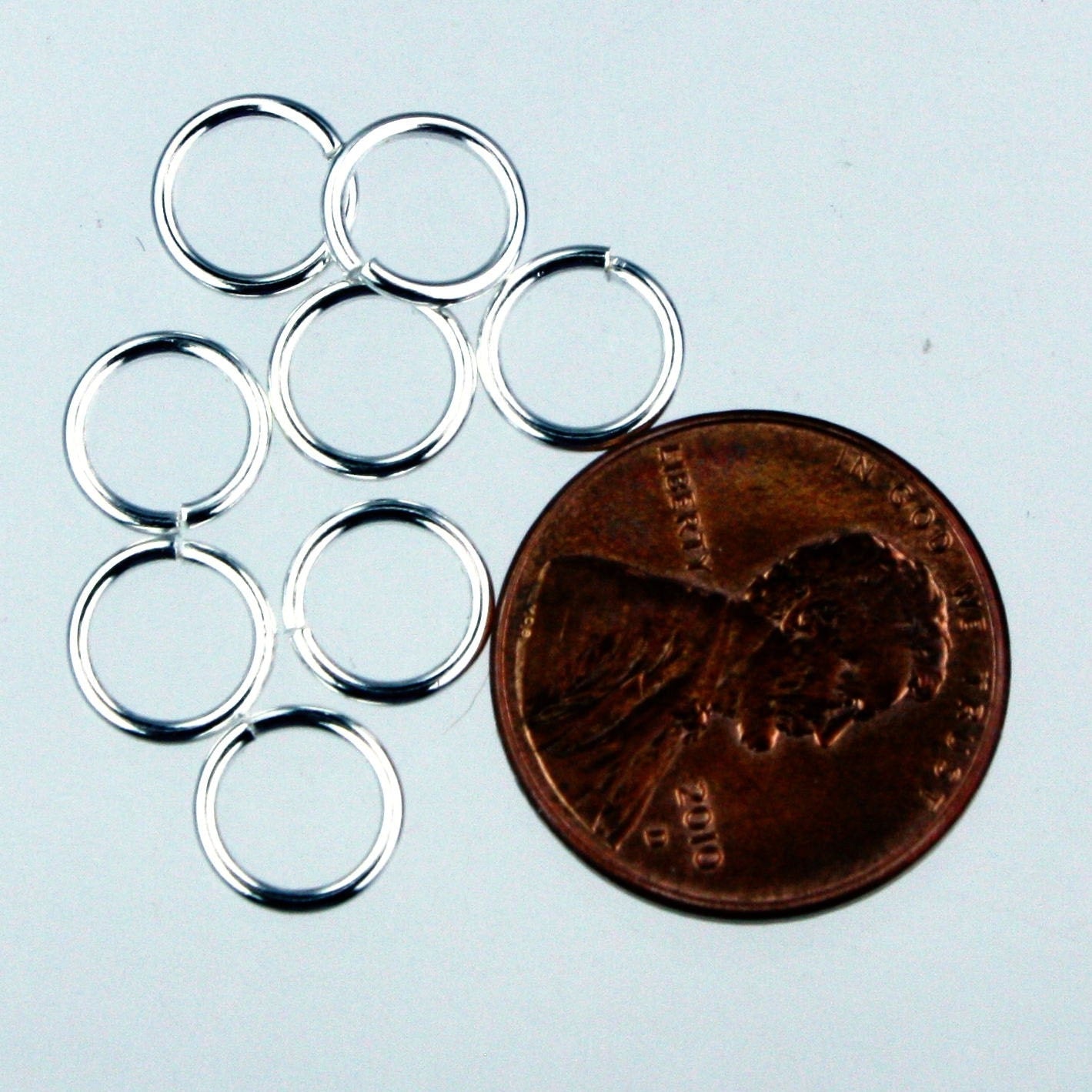 100 pcs Sterling Silver Plated Jumpring Jump Ring 8mm 16gauge 16G 1.2mm - open link - Ship from California USA