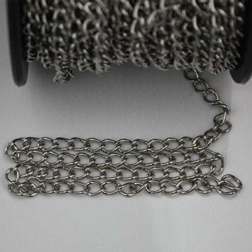 10ft. Antique Silver finished Curb Chain - 6.5x4.2mm unsoldered link