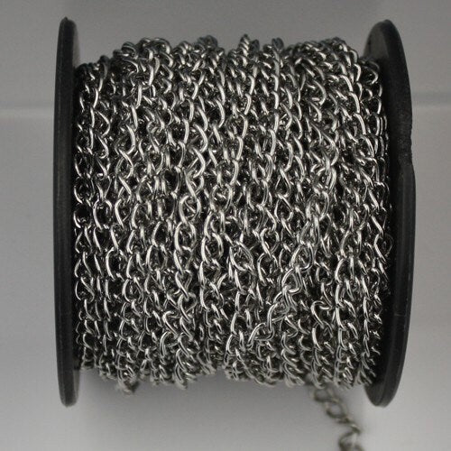 Sample Lot 3 feet Antique Silver Finished Big Chunky Curb Chain - 6.5x4.2mm Unsoldered link - 6542CU