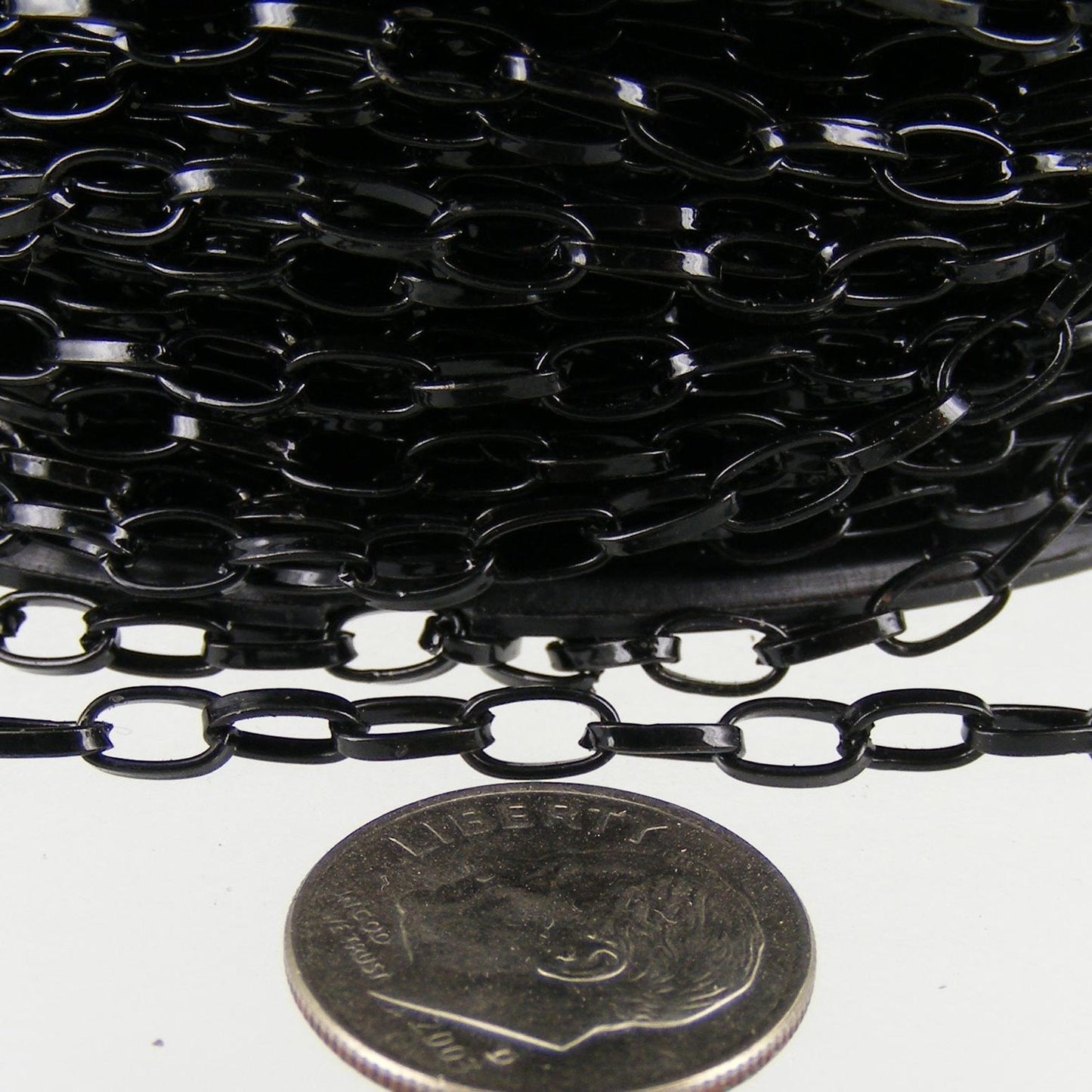 Special Sale 12 ft. of Black Finished Drawn Cable Chain - 6.3x3.5mm Unsoldered Link - 6335DR