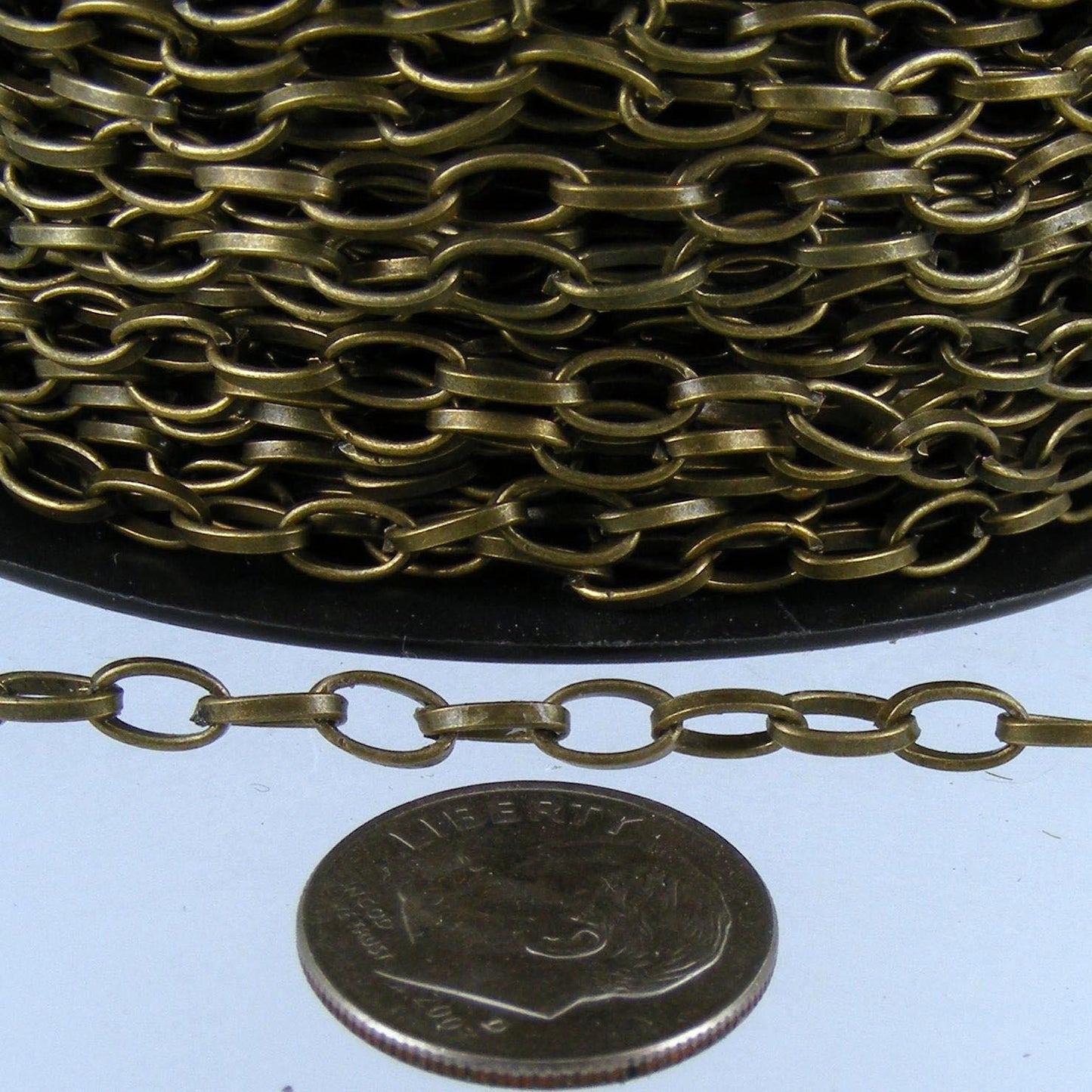 NEW Low Price 32 ft. of Antique Brass Finished Drawn Cable Chain - 6.3x3.5mm Unsoldered Link