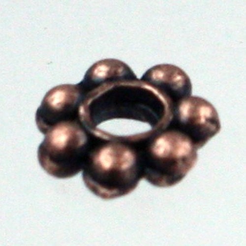 300 pcs - Antique Copper Finished Daisy Flower Spacer Beads - 4mm