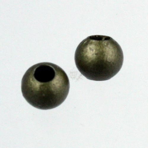 100 pcs of Antique Brass Plated Round Spacer Beads - 6mm