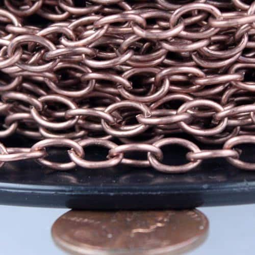 Antique Copper Chain Bulk Chain, 10 ft of Big Chunky Cable Chain - 6.8x4.8mm 1.0mm Unsoldered Link Necklace Bracelet - 6848CA