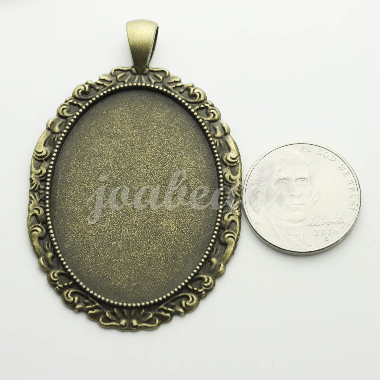 5 pcs Oval Antique Brass Bezel - for 30x40mm - Oval Pendant Blank Bezel for Cabochon Cameo Pendants, Photo Jewelry - T250