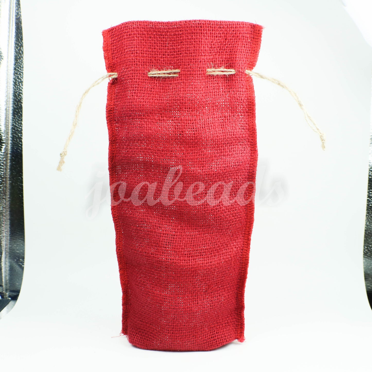 1 pcs of Red Burlap Wine Bag Christmas Holiday Rustic Decor - 14" x 5" (35cm x 14cm) Natural Jute Burlap Bags - HEMP Jute Bag