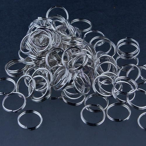 200 pcs of Silver Finished Split Rings - 10mm