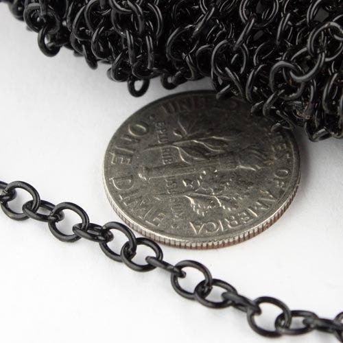 32 ft. spool of Black Finished Round CIRCLE Cable Chain - 3.2mm Unsoldered Link - 32CIRCLE