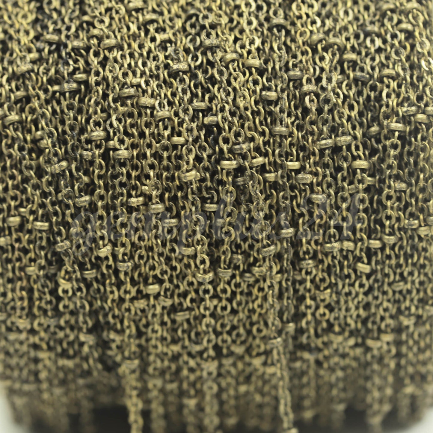 32 ft spool of Antique Brass Satellite Finished VINTAGE Flat Tiny BALL Chain - 2.4x1.7mm SOLDERED link - 2417SAT