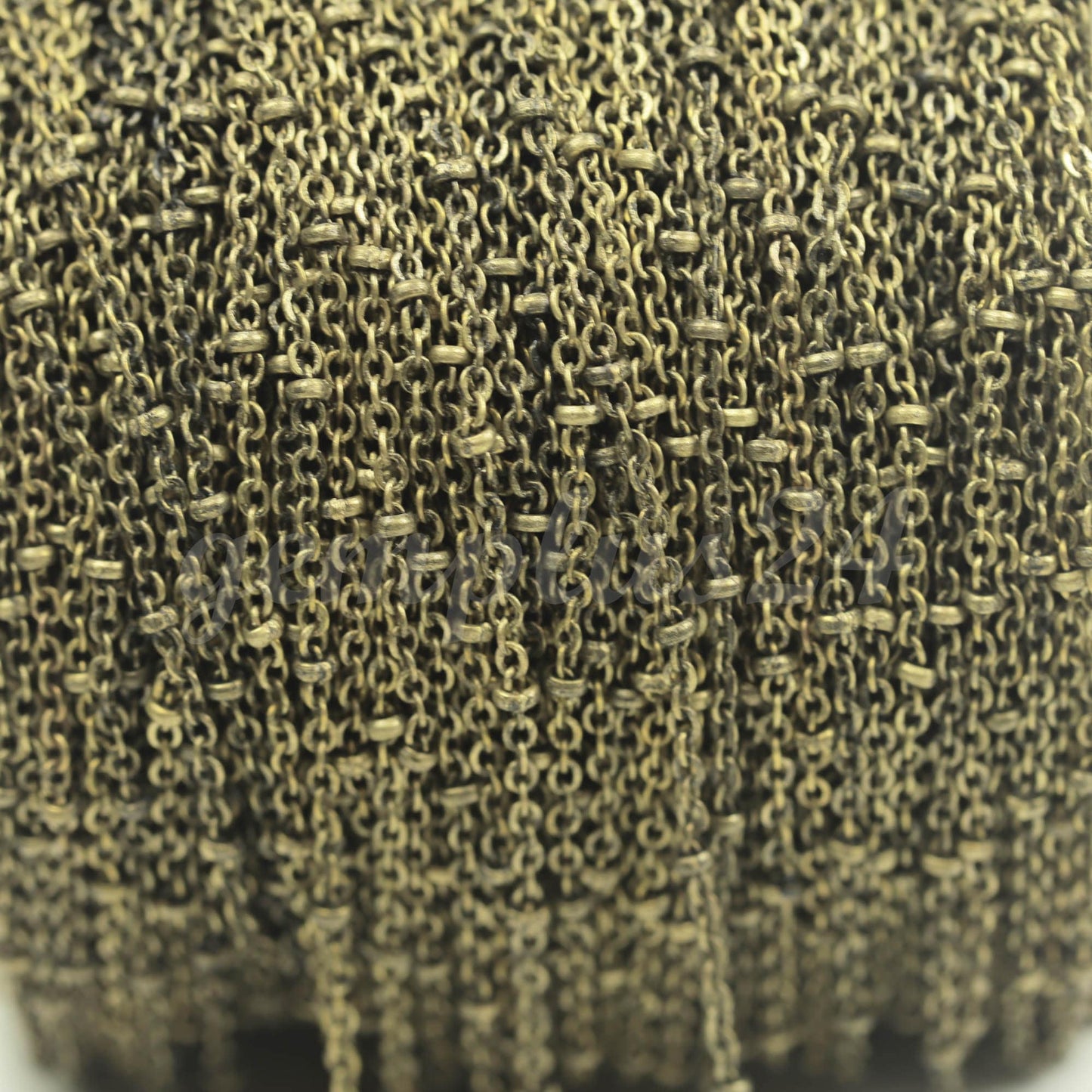 100 ft spool of Antique Brass SatelliteFinished VINTAGE Flat Tiny BALL Chain - 2.4x1.7mm SOLDERED link - 2417SAT