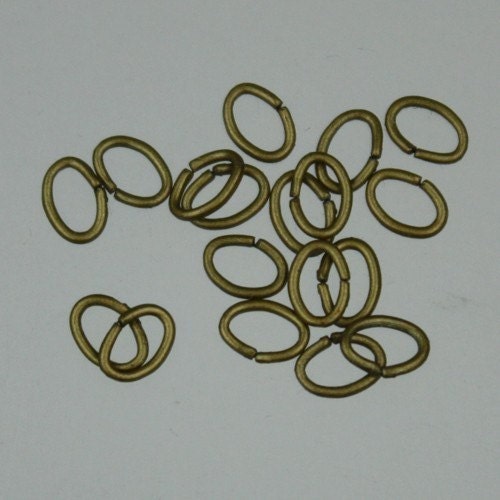 6x5mm OVAL Jump Rings, 200 Antique Brass Jump Rings / Bronze Open 6x5x0.7mm 21 Gauge 21G Link Connector Open Jump Rings O Ring