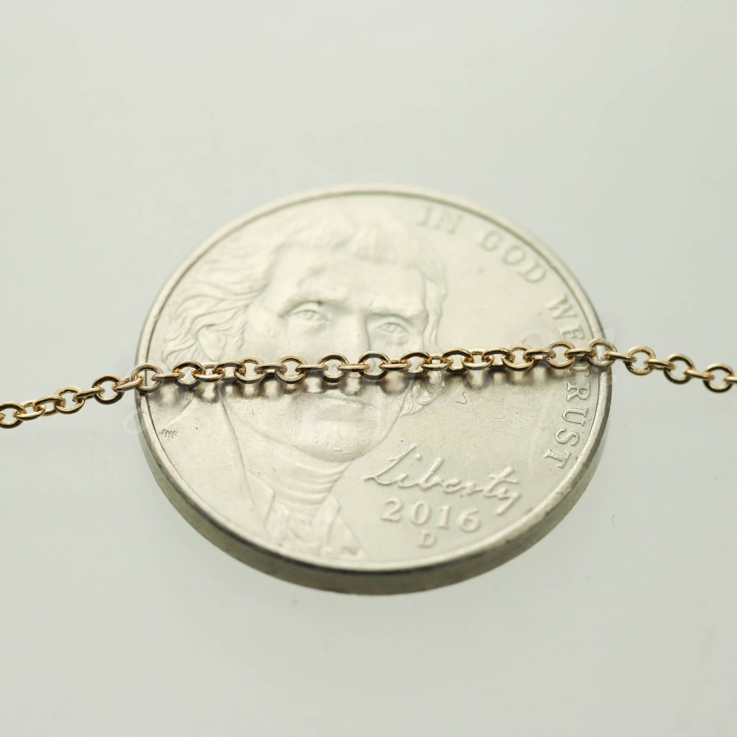 300 ft of Champagne Gold (Pinky Gold) Tiny Dainty Delicate Flat Soldered Necklace Chain - 2mm 2x1.4mm - Free Adequate Jumpring 50pcs - C214F