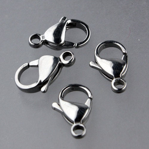 10 STAINLESS Steel Lobster Clasp Parrot Clasp Claw Clasp - 15x9mm Solid Stainless Steel Lobster Clasp