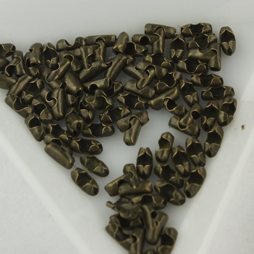 100pcs of Antique Brass finished ball chain connector for 1.5mm ball chain - Insert Type-shp from CA USA - BALLCON15