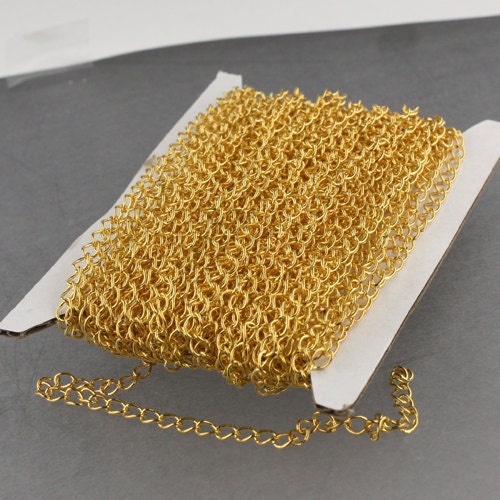 10 ft Gold Plated SOLDER Curb Chain EXTENDER Chain - 4x3mm Soldered Link - 43CURB