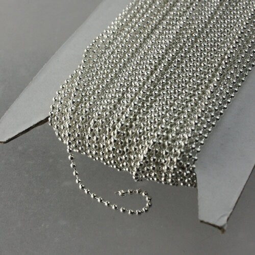 SALE Sale 300 ft. spool of Sterling Silver finished ball chain - 1.5mm ball size with 100 pcs of connecotor(crimp) - 15BALL