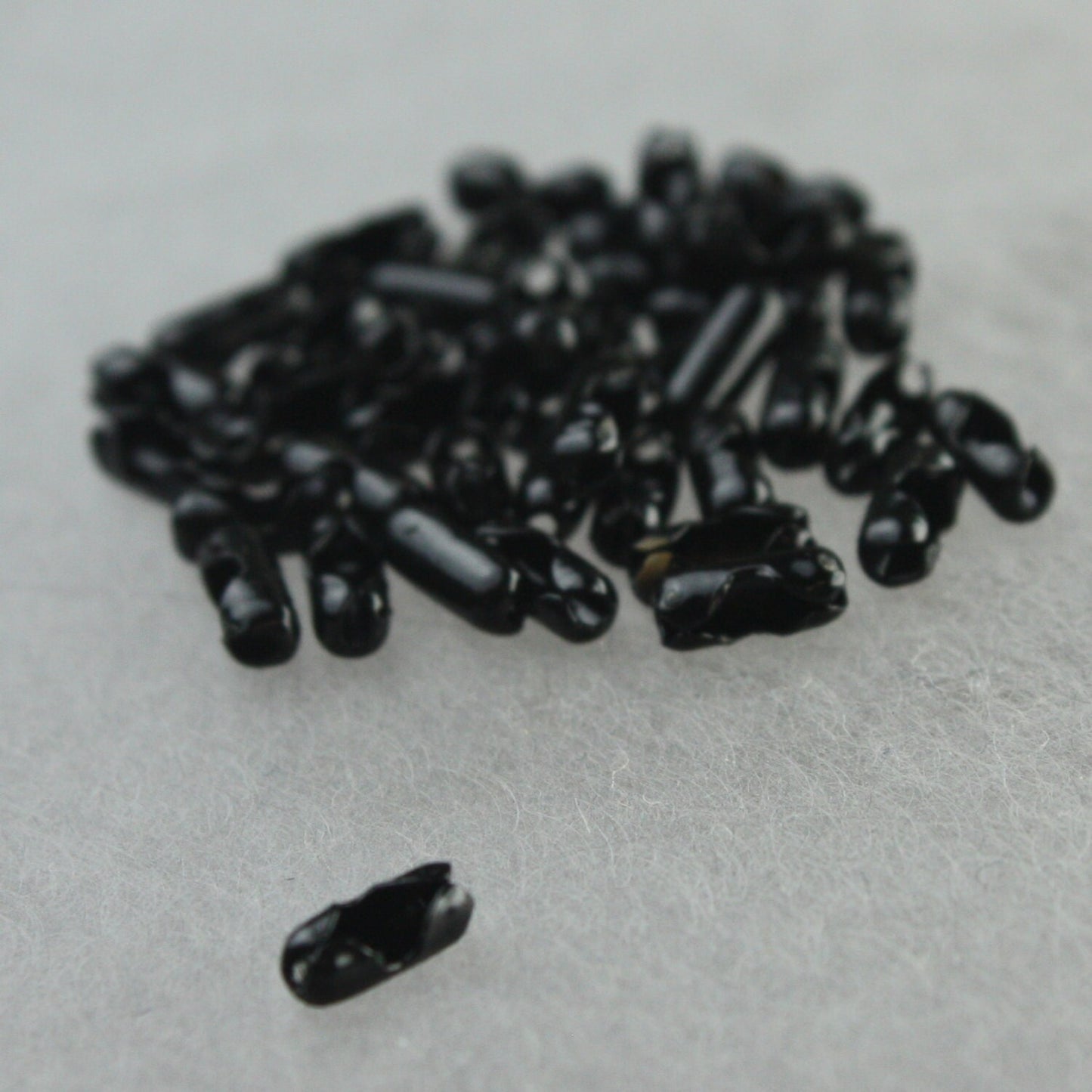 Black Chain Ball Bulk Chain, 12 ft. spool of ROUND BALL chain Necklace Wholesale Chain - 2.4mm ball size - w/ FREE 10pcs Connectors (Insert)