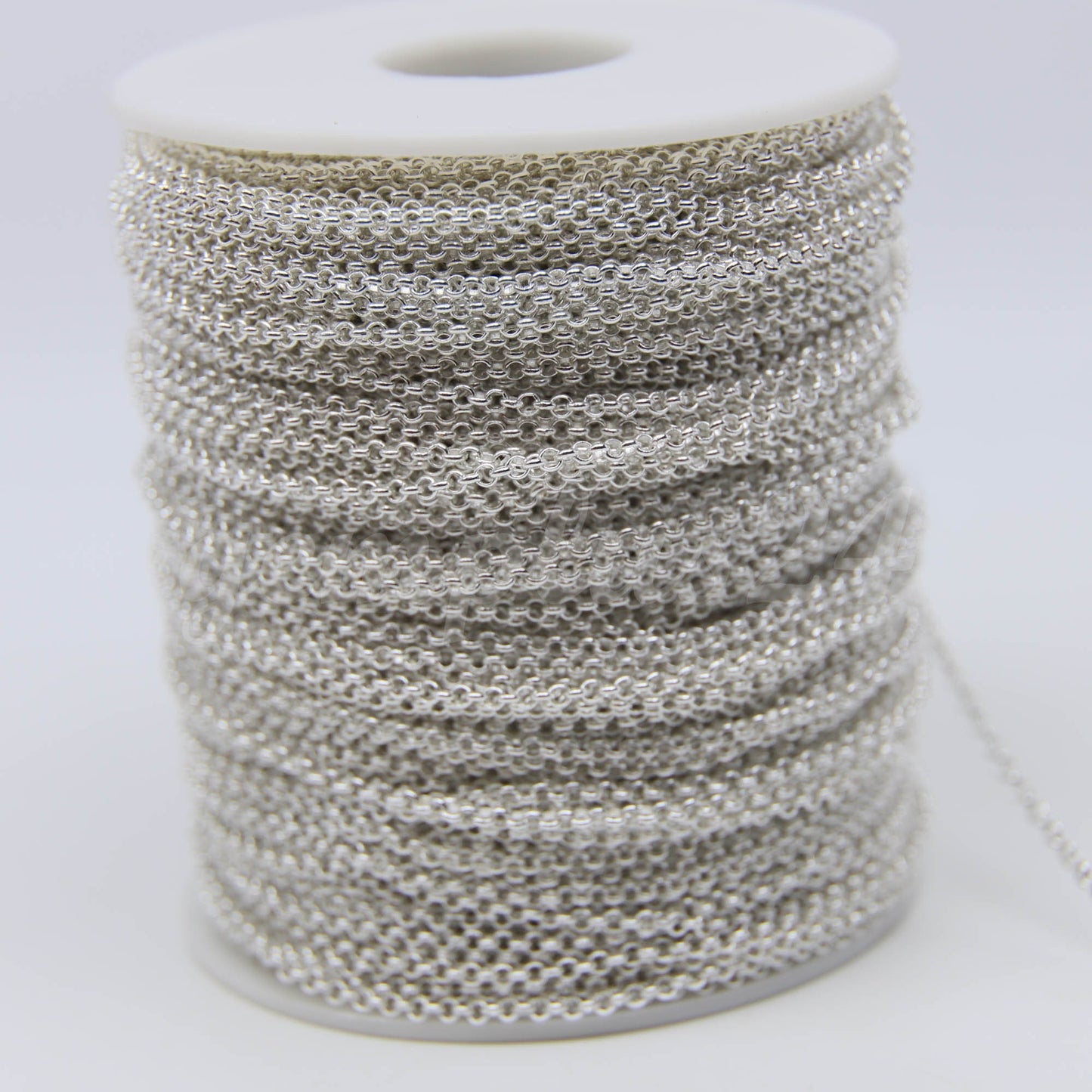 ATC Anti-Tarnishing Coating Sterling Silver Plated ROLO Chain bulk, 3/10/32/100 Feet of SOLDERED Rolo Chain - 2.0mm 2mm Links - ATC2.0BL