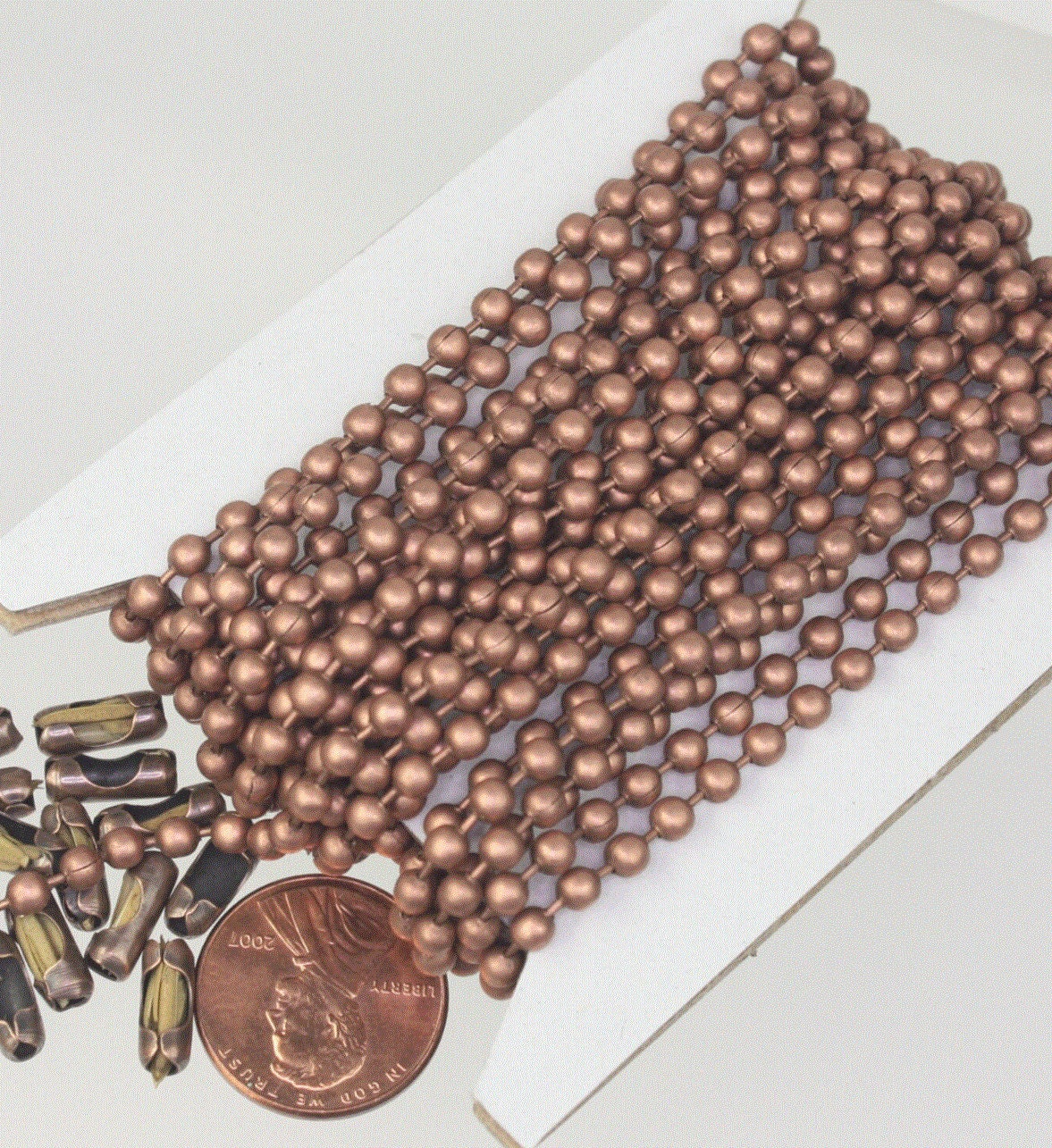 Sample 3 feet Antique Brass/Copper/Rhodium/Gunmetal/Champagne Gold/Black Big Chunky Ball chain - 3.2mm - with 5 Pcs FREE Connector