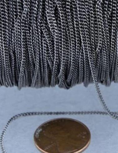 3/10/32/50/100/300 Feet Spool of Curb Chain - Micro Dainty Tiny Small Curb Chain - 1.35mm Soldered Link - 1.35S