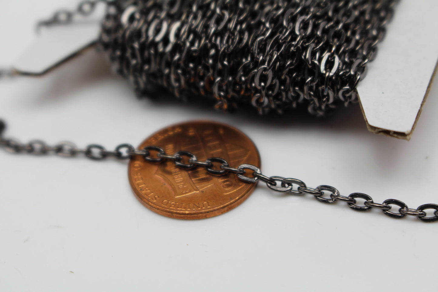 3/12/32/50/100 Feet Flat Cable Chain - Antique Copper/Brass/Rhodium/Gunmetal/Chamagne Gold/Black Plated - 3.7x2.5mm Unsoldered Link - 3725