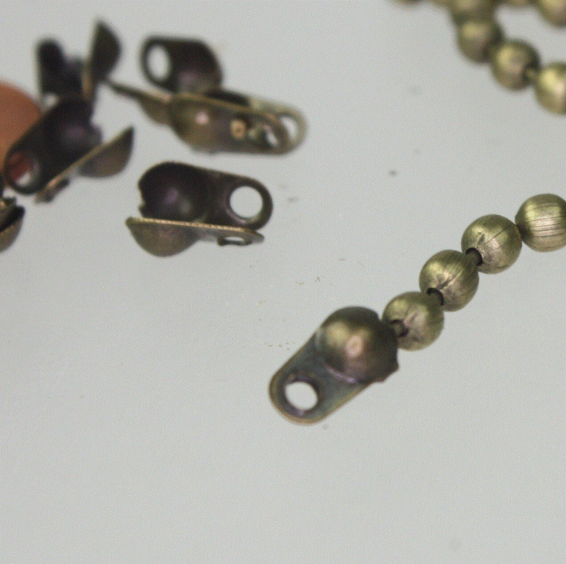 Sample 3 feet Antique Brass/Copper/Rhodium/Gunmetal/Champagne Gold/Black Big Chunky Ball chain - 3.2mm - with 5 Pcs FREE Connector